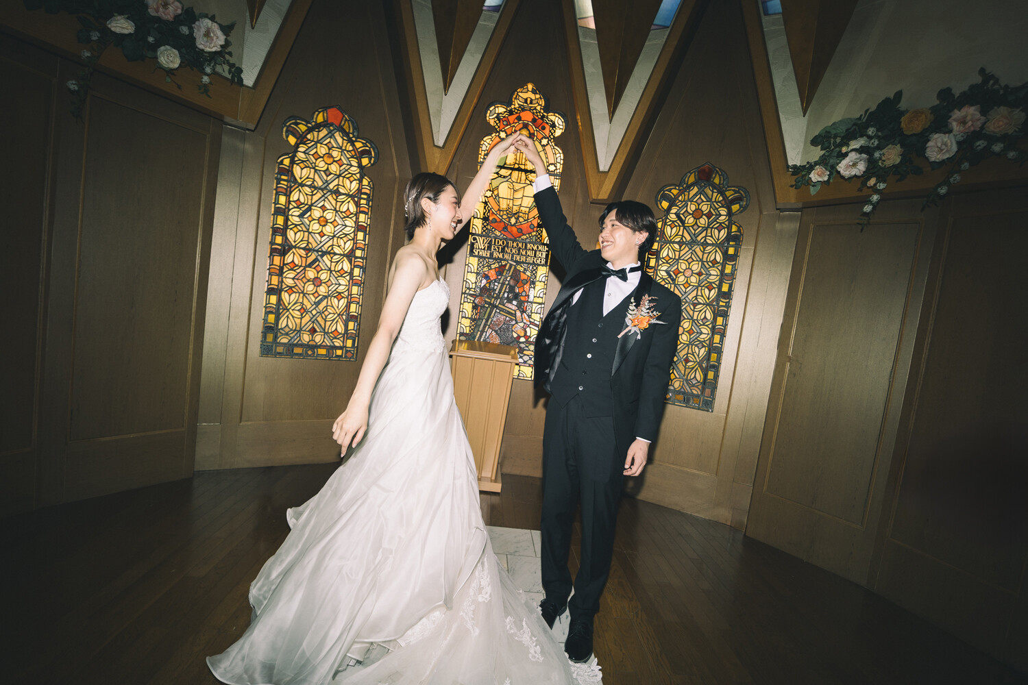 結婚式を再現した撮影